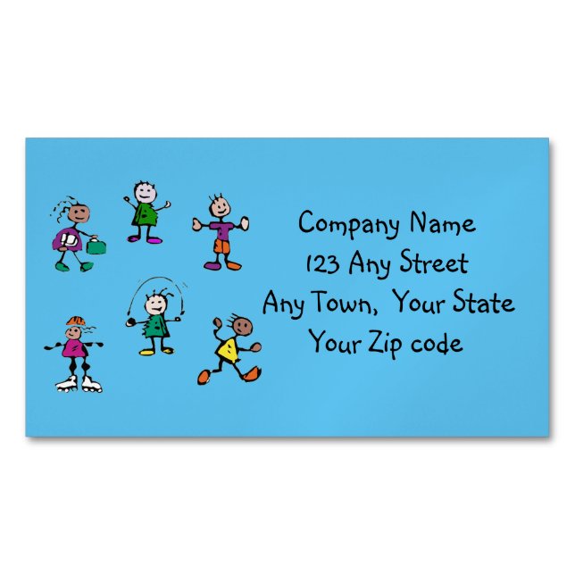 Carte De Visite Magnétique garderie, garderie, enseignant ou garde d'enfants (devant)