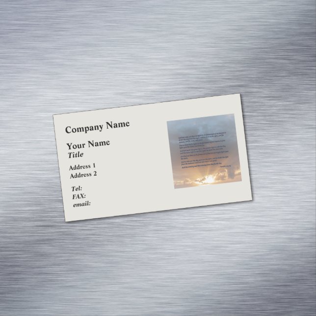 Carte De Visite Magnétique Genèse 1:14-19 ... Laisser les lumières (In Situ)