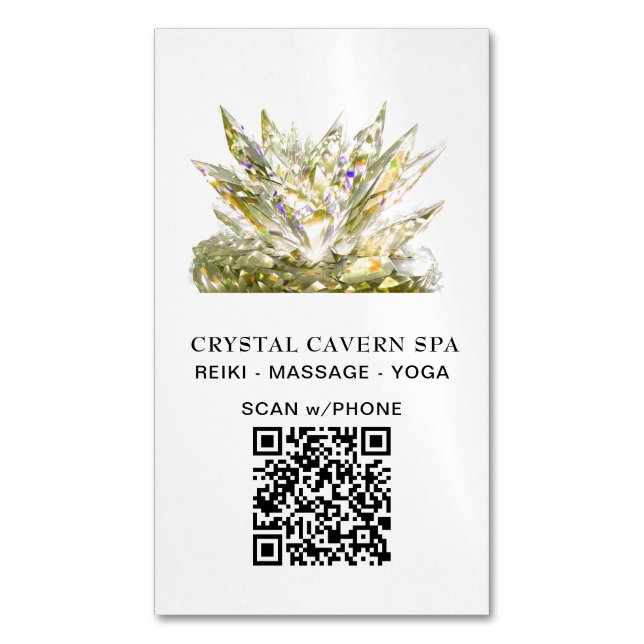 Carte De Visite Magnétique *~* Gold Cosmic Sparkling Magique QR Crystal (devant Vertical)
