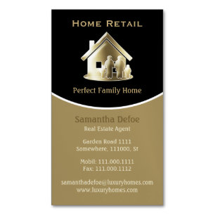 Carte De Visite Magnétique Golden Real Estate Agent Parfum Family Home
