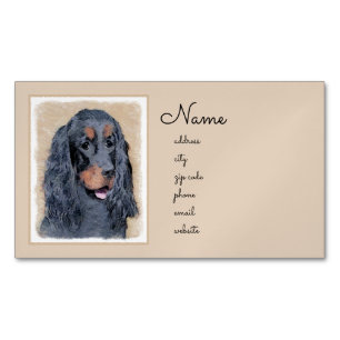 Carte De Visite Magnétique Gordon Setter Peinture - Joli art original chien