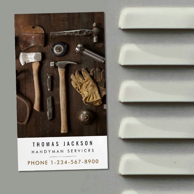 Carte De Visite Magnétique Handyman Carpenter Tools Photo QR Code (Handyman Carpenter Tools Photo QR Code Business Card Magnet)
