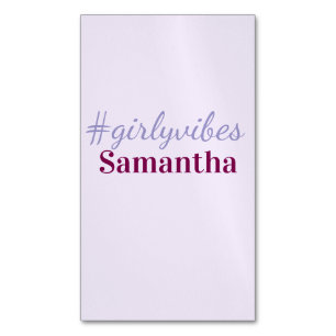 Carte De Visite Magnétique hashtag Girlyvibes rose violet clair vibes féminin