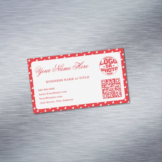 Carte De Visite Magnétique Hearts Happy Valentine’s Day Modern Love Pattern (In Situ)