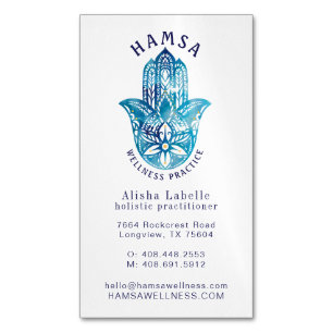 Carte De Visite Magnétique Henna Hamsa Wellness Main décorative holistique