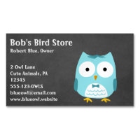 Hibou bleu portant nœud papillon