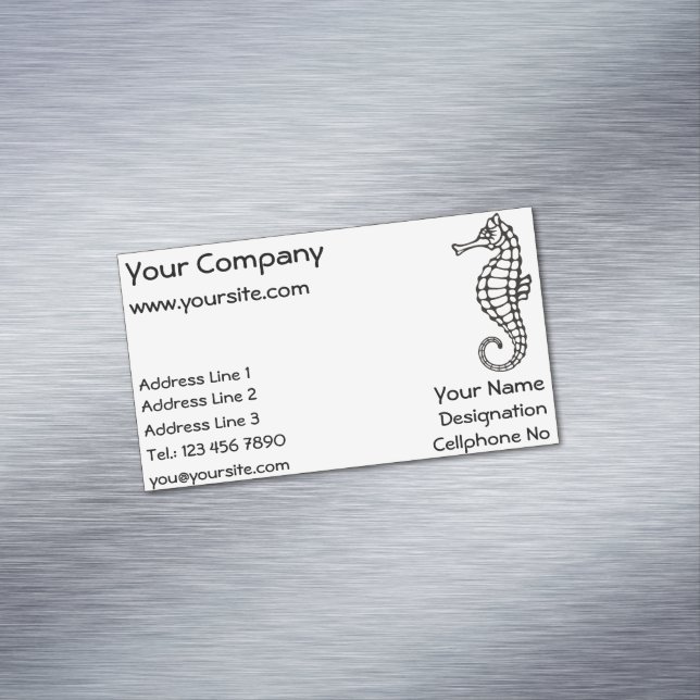 Carte De Visite Magnétique Hippocampe noir (In Situ)