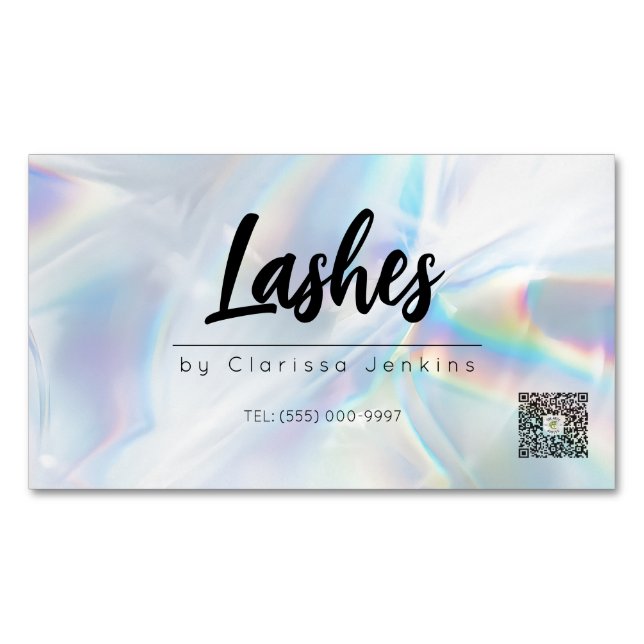 Carte De Visite Magnétique Holographie Lashes Eyelash Extensions maquillage (devant)