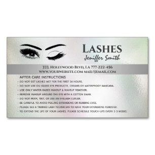 Carte De Visite Magnétique Holographie professionnelle chic lashes après soin