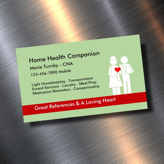 Carte De Visite Magnétique Home Health Companion CNA (Créateur téléchargé)