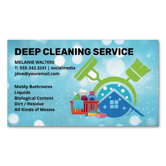 Carte De Visite Magnétique House Cleaning Services | Maid Cleaners (devant)