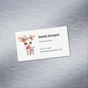 Carte De Visite Magnétique Illustration de dessin animé de bébé cerf mignon