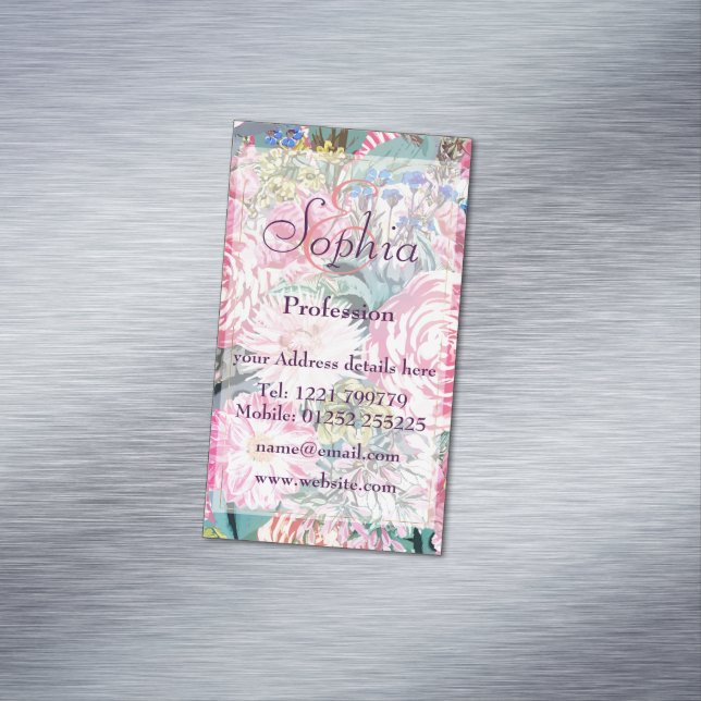 Carte De Visite Magnétique Illustration vintage de l'aquarelle (In Situ)