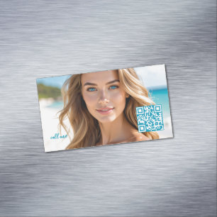 Carte De Visite Magnétique Image, code QR, un texte