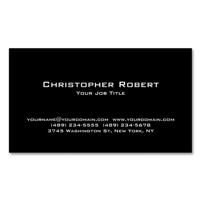 Carte De Visite Magnétique Immobilier Noir Chic (devant)