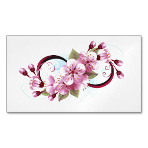 Carte De Visite Magnétique Infinité avec les fleurs Sakura