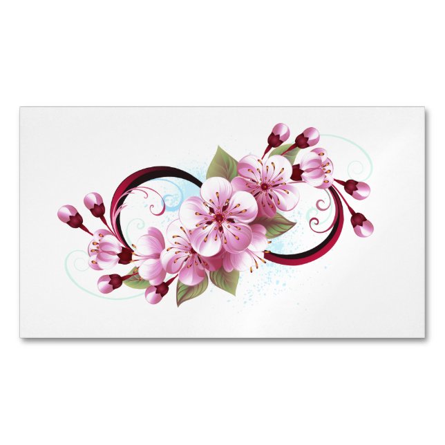 Carte De Visite Magnétique Infinité avec les fleurs Sakura (devant)