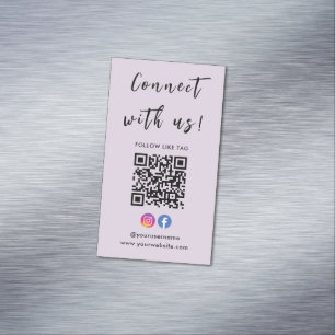 Carte De Visite Magnétique Instagram Facebook Qr Code Se Connecter Avec Nous 