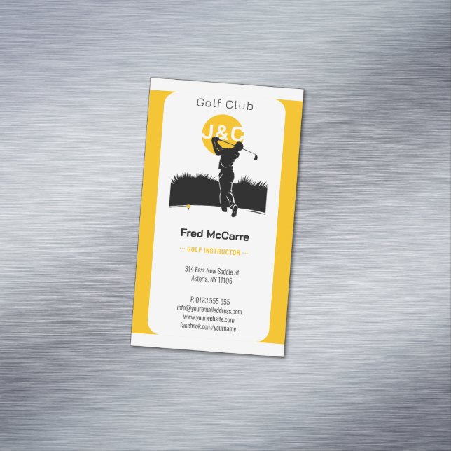 Carte De Visite Magnétique Instructeur de golf | Cours de golf professionnel (In Situ)