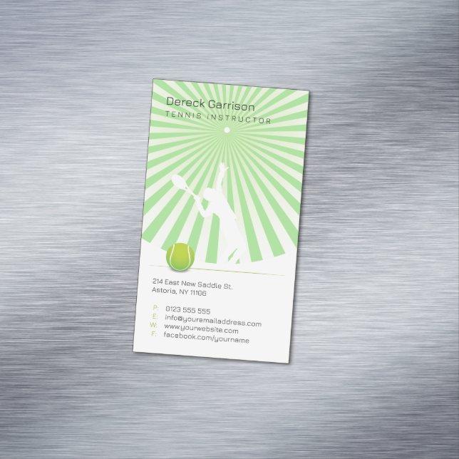 Carte De Visite Magnétique Instructeur de tennis | Professionnel (In Situ)