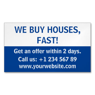 Carte De Visite Magnétique Investisseur immobilier simple Nous achetons des m