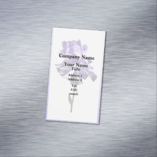 Carte De Visite Magnétique Iris rayé violet et blanc