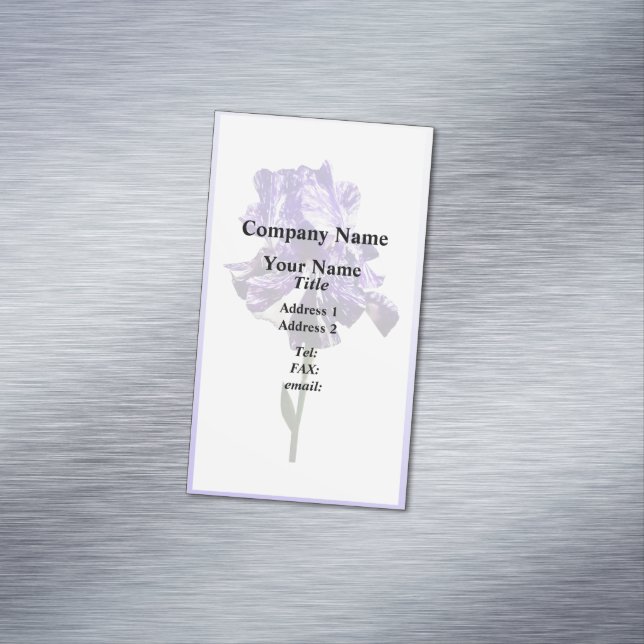 Carte De Visite Magnétique Iris rayé violet et blanc (In Situ)