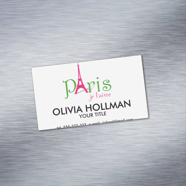 Carte De Visite Magnétique J'adore Paris (In Situ)