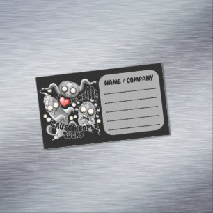 Carte De Visite Magnétique J'aime les monstres parce que les gens aiment les