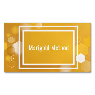 Carte De Visite Magnétique Jaune miel vibrant Hexagone Géométrique Minimalist