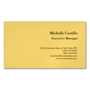 Carte De Visite Magnétique Jaune minimaliste professionnel moderne