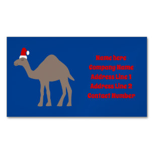 Carte De Visite Magnétique Joli Camel de Noël personnalisé