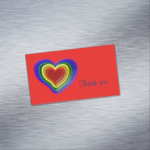 Carte De Visite Magnétique joli coeur arc-en-ciel