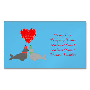 Carte De Visite Magnétique Joli Seals de baiser de Noël personnalisés