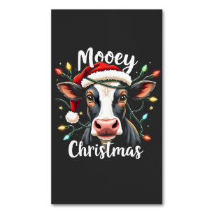Carte De Visite Magnétique Joyeux Noël Drôle de Xmas Vache Amoureux de Bovins