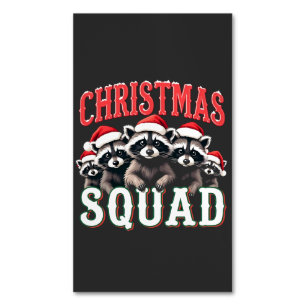 Carte De Visite Magnétique Joyeux Noël Raccoon Santa Hat Amateurs