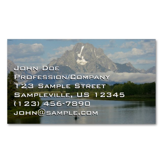Carte De Visite Magnétique Kayak dans le Parc national de Grand Teton (devant)