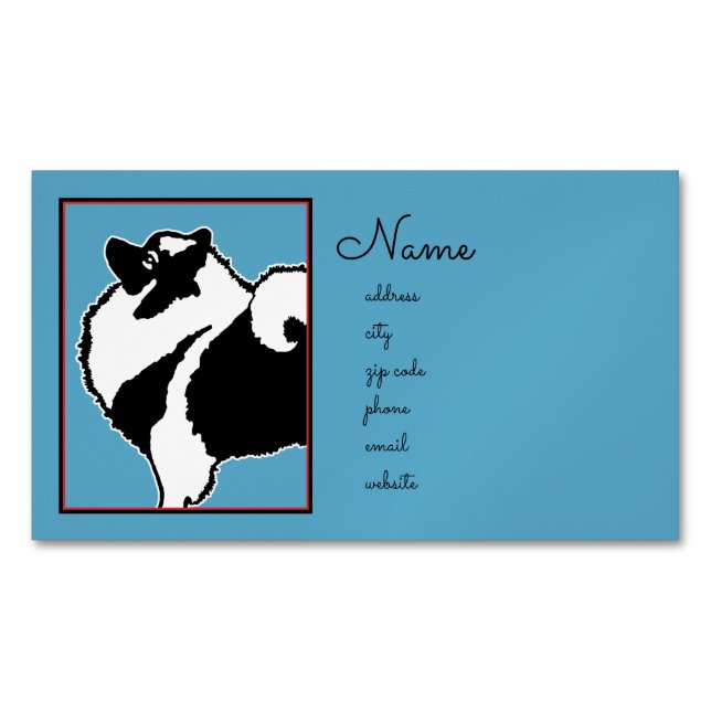 Carte De Visite Magnétique Keeshond Graphics - Cute Original Chig Art (devant)