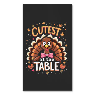 Carte De Visite Magnétique La Turquie à la table drôle Thanksgiving