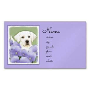 Carte De Visite Magnétique Labrador Retriever Puppy Painting Original Chien A