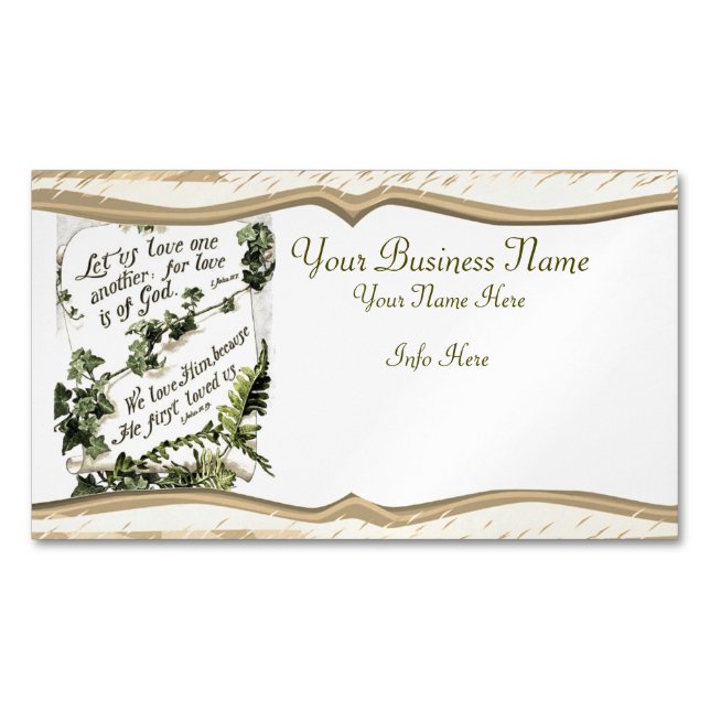 Carte De Visite Magnétique L'amour est de Dieu (devant)
