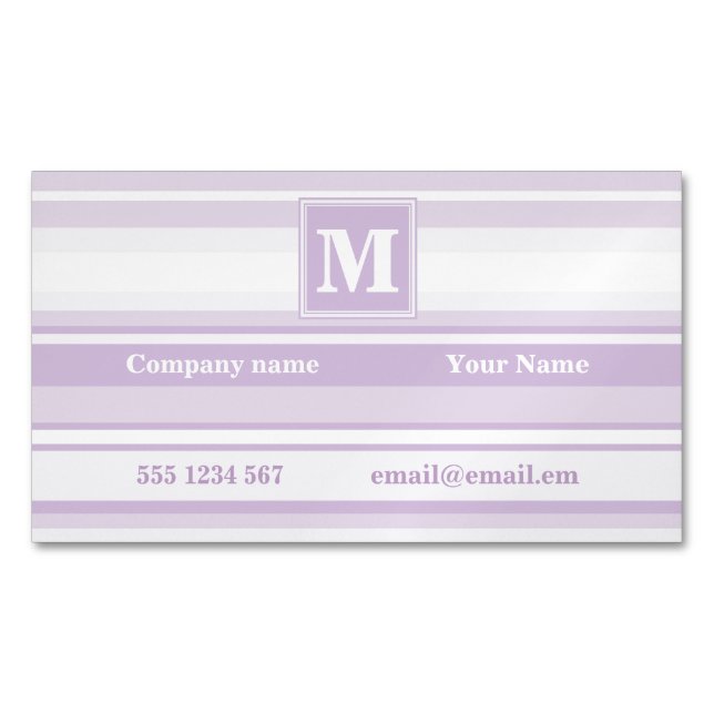 Carte De Visite Magnétique Landes violettes de chardon monogramme (devant)