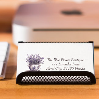 Carte De Visite Magnétique Lavande dans Delft Blue, personnalisable