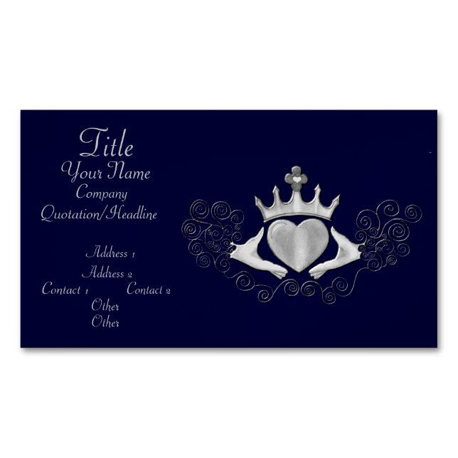 Carte De Visite Magnétique Le Claddagh (Argent) (devant)