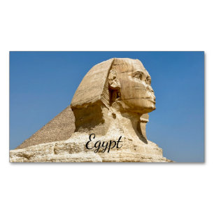 Carte De Visite Magnétique Le Grand Sphinx de Gizeh contre un ciel bleu clair