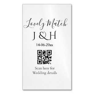 Carte De Visite Magnétique Le mariage d'ajouter le nom de couple QR code scan