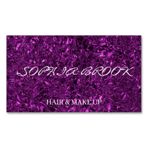Carte De Visite Magnétique Le violet de luxe personnalisé en feuille écras
