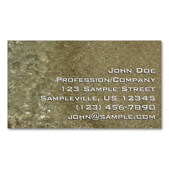 Carte De Visite Magnétique L'eau sur la plage II Photographie Abstraite de la (devant)