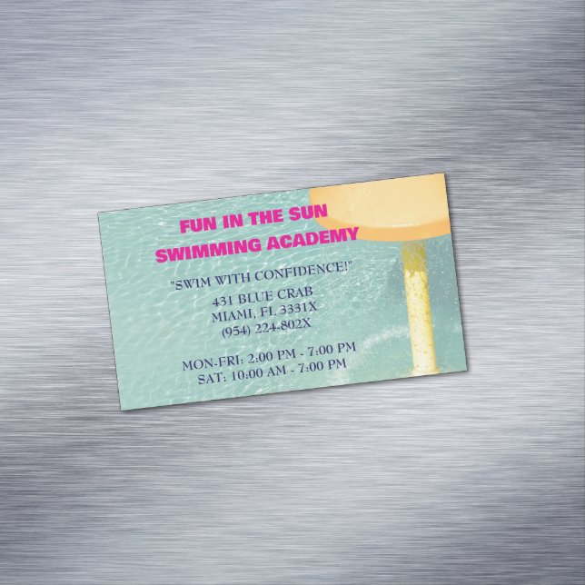 Carte De Visite Magnétique Leçons d'eau de la piscine (In Situ)