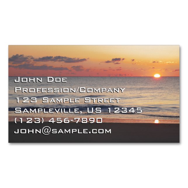 Carte De Visite Magnétique Lever de soleil à Bethany Beach II (devant)